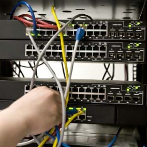 Close up of a computer network